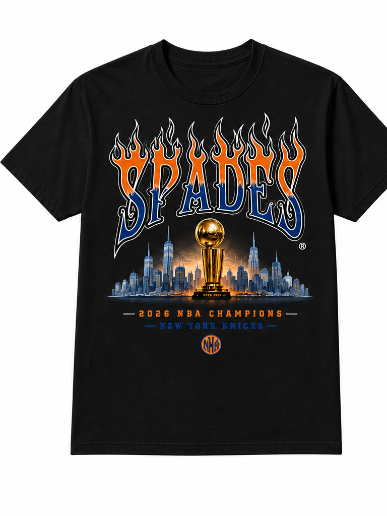 Spades Flame Tee V2 – Knicks Championship Edition (Black