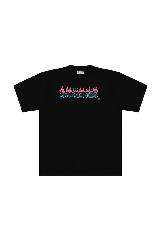 Spades"456" Flame Dice T Shirt (Black) south beach