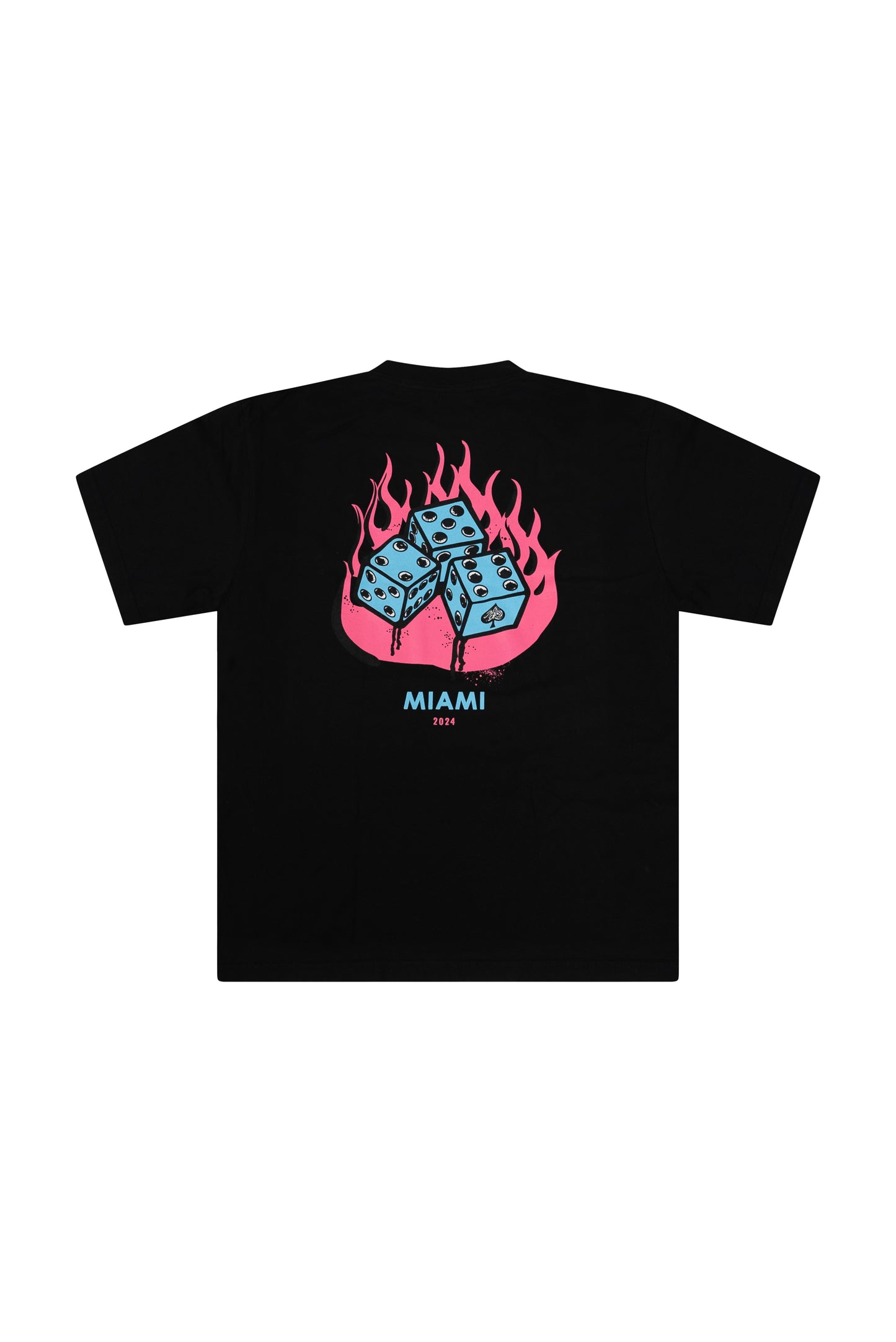 Spades"456" Flame Dice T Shirt (Black) south beach