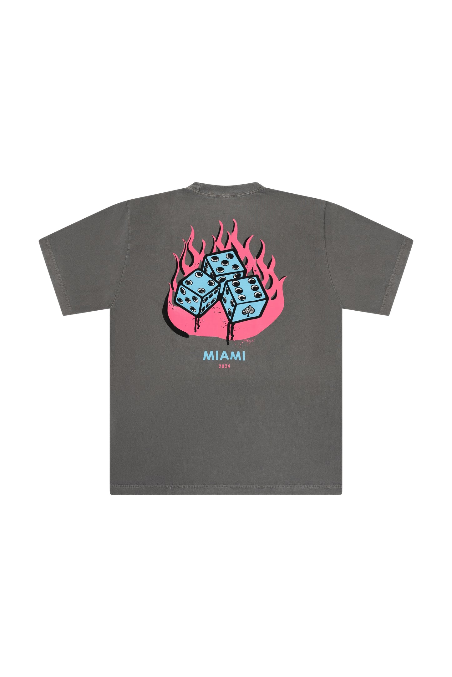 Spades"456" Flame Dice T Shirt (Cement) south beach