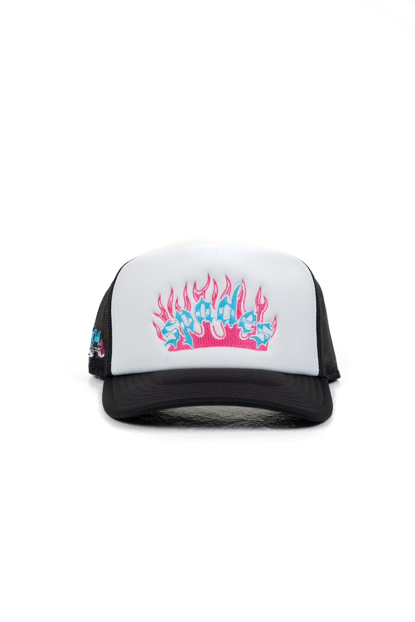 Spades Flame Trucker Hat (Black/ White/ Pink/ Blue)