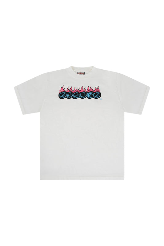 Spades"456" Flame Dice T Shirt (White) south beach