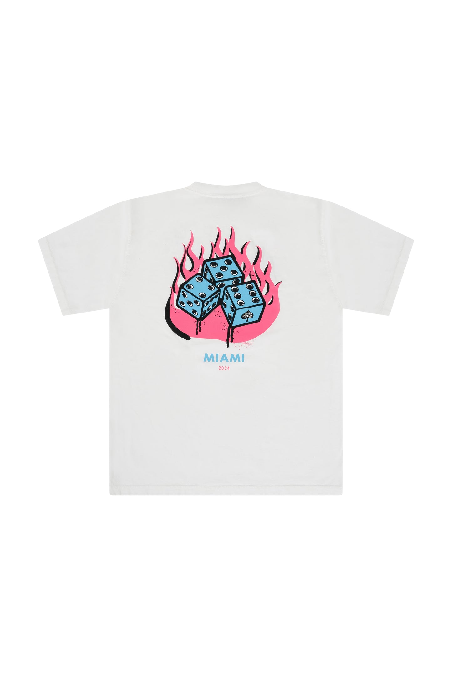 Spades"456" Flame Dice T Shirt (White) south beach