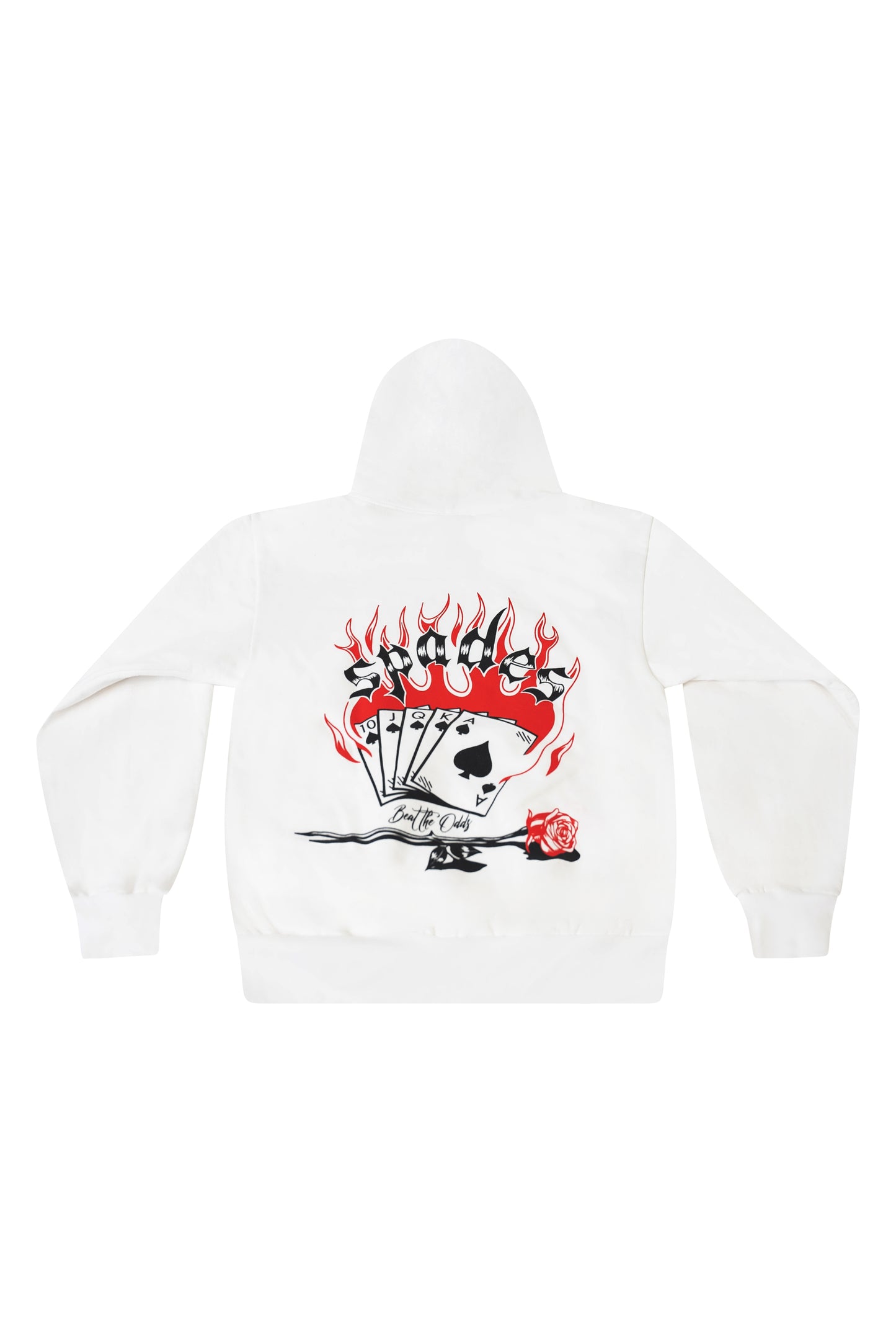 Spades “ Royal Flush” Hoodie (White/ Red)