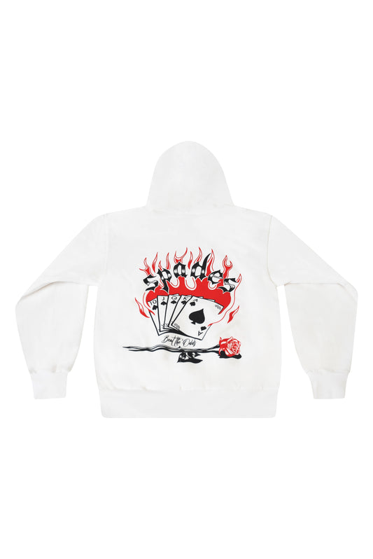 Spades “ Royal Flush” Hoodie (White/ Red)